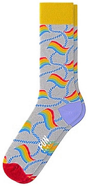 FUN SOCKS Brand Men’s RAINBOW PRIDE FLAG Socks - Novelty Socks for Less