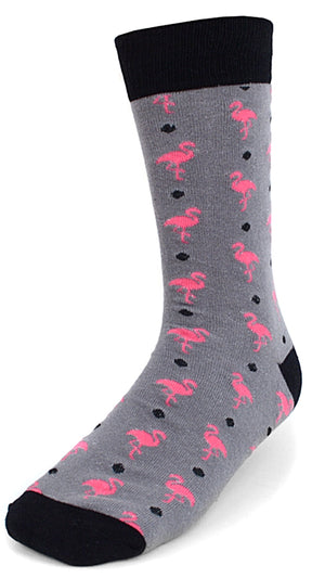 PARQUET BRAND MEN’S PINK FLAMINGOS SOCKS (CHOOSE COLOR) - Novelty Socks for Less