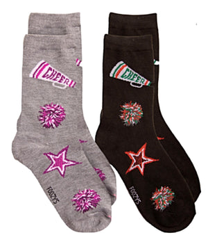 FOOZYS BRAND Ladies 2 Pair Of CHEERLEADING Socks - Novelty Socks for Less