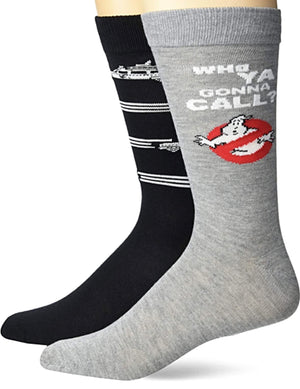 GHOSTBUSTERS Movie Men’s 2 Pair Of Socks With ECTOMOBILE 'WHO YA GONNA CALL?' - Novelty Socks for Less