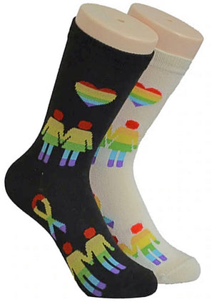 FOOZYS Brand Ladies 2 Pair OF Pride Socks - Novelty Socks for Less