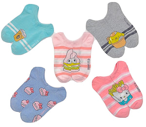 HELLO KITTY Ladies 5 Pair Of No Show Socks POMPOMPURIN, MY MELODY - Novelty Socks for Less