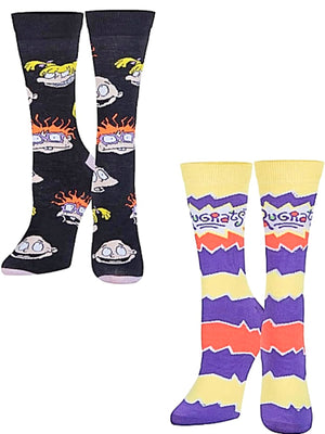 RUGRATS Unisex 2 Pair Of Socks CHUCKY, ANJELICA ODD SOX Brand - Novelty Socks for Less