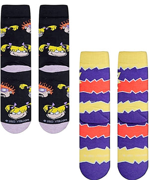 RUGRATS Unisex 2 Pair Of Socks CHUCKY, ANJELICA ODD SOX Brand - Novelty Socks for Less