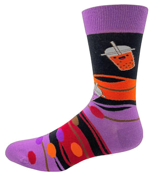 FABDAZ Brand Men’s BUBBLE TEA Socks ‘SUCK MY BALLS’ - Novelty Socks for Less