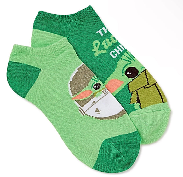 STAR WARS BABY YODA Ladies 2 Pair Of ST. PATRICKS DAY No Show Socks ‘THE LUCKY CHILD’