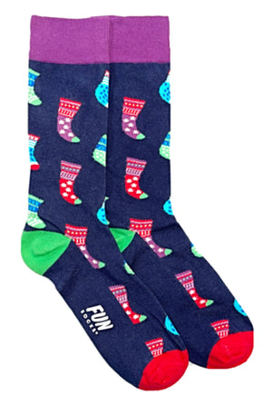 FUN SOCKS Brand Men's CHRISTMAS STOCKINGS Socks - Novelty Socks for Less