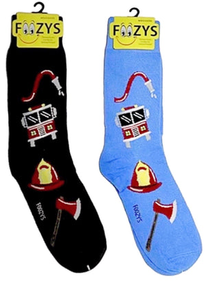 FOOZYS Men’s 2 Pair FIREMEN Socks - Novelty Socks for Less