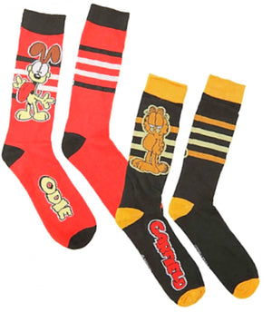 GARFIELD & ODIE Men’s 2 Pair Of Socks - Novelty Socks for Less