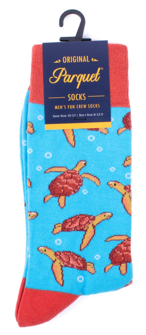 PARQUET Brand Men’s SEA TURTLES Socks - Novelty Socks for Less