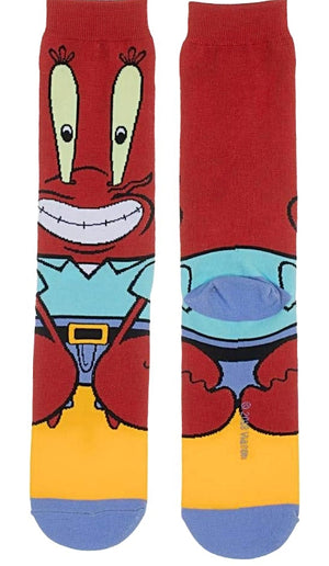 SPONGEBOB SQUAREPANTS Men’s MR. KRABS 360 Socks BIOWORLD Brand - Novelty Socks for Less