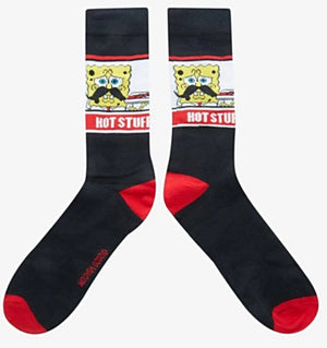 SPONGEBOB SQUAREPANTS Men’s VALENTINES Socks ‘HOT STUFF’ - Novelty Socks for Less