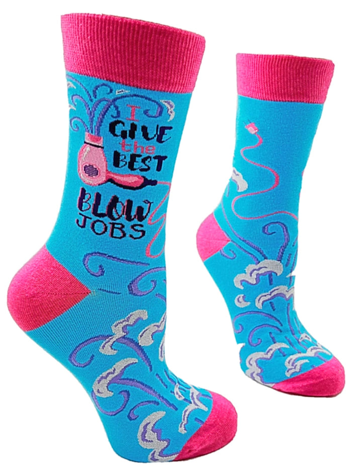 FABDAZ Brand Ladies HAIR DRESSER Socks With HAIR DRYER ‘I GIVE THE BEST BLOW JOBS’