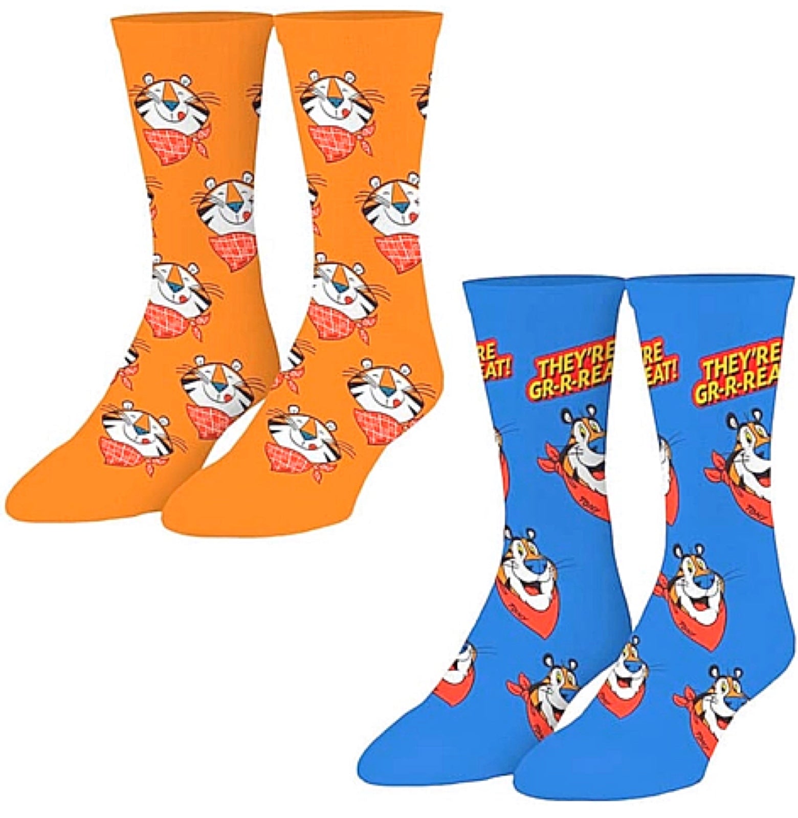 Odd Sox Tony the Tiger Crew Socks for Men in Orange