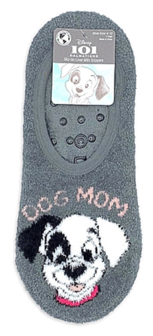DISNEY 101 DALMATIANS Ladies DOG MOM Gripper Bottom Liner Socks - Novelty Socks for Less