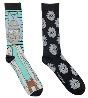 RICK AND MORTY MEN’S 2 Pair Crew Socks - Novelty Socks for Less