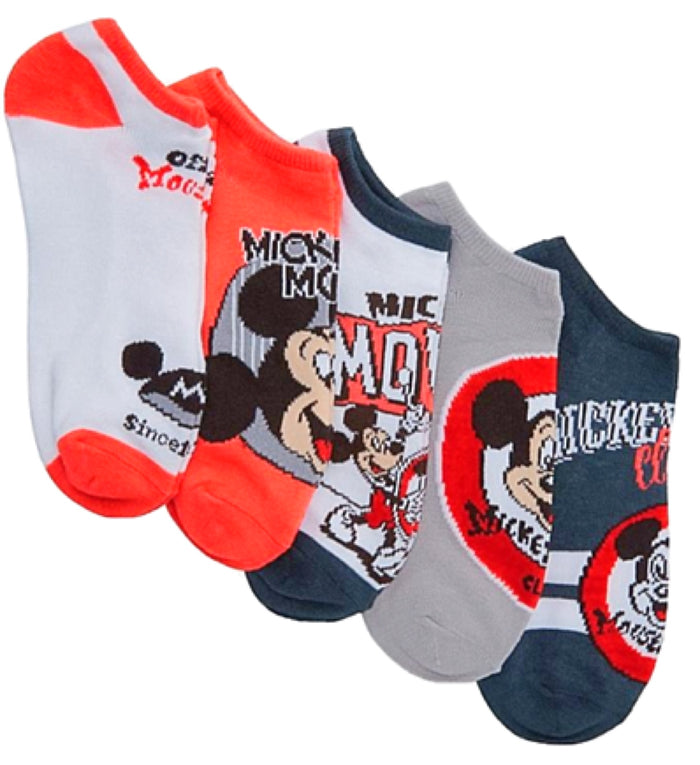 DISNEY Ladies 5 Pair Of MICKEY MOUSE CLUB No Show Socks ‘OFFICIAL MOUSEKETEER’