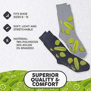 FOOZYS BRAND MEN’S 2 PAIR OF PICKLES SOCKS - Novelty Socks for Less