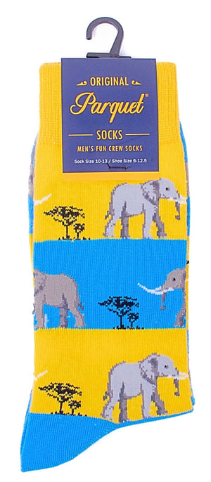 PARQUET Brand Men’s ELEPHANTS Socks - Novelty Socks for Less