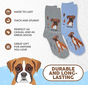 FOOZYS Ladies 2 Pair BOXER DOG Socks - Novelty Socks for Less