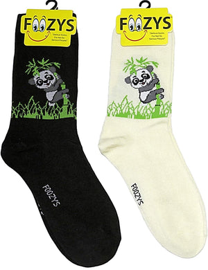 FOOZYS BRAND Ladies 2 Pair PANDA BEAR Socks - Novelty Socks for Less