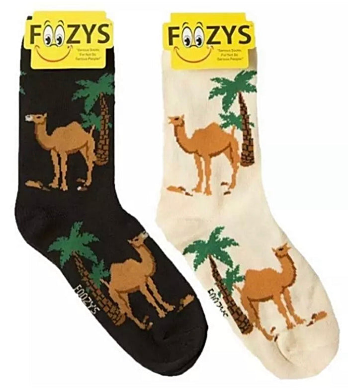 FOOZYS Brand Ladies 2 Pair Of CAMEL Socks ‘HUMP DAY’