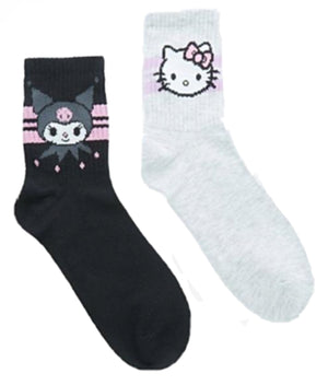 HELLO KITTY LADIES 2 PAIR OF SOCKS WITH KUROMI - Novelty Socks for Less
