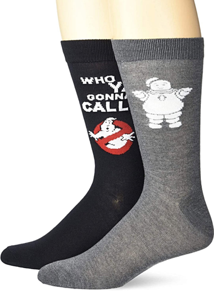 GHOSTBUSTERS Movie Men’s 2 Pair Of Socks STAY PUFT 'WHO YA GONNA CALL?'