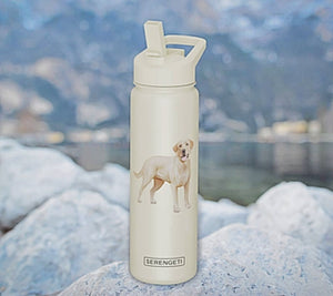 YELLOW LABRADOR Dog Stainless Steel 24 Oz. Water Bottle SERENGETI BRAND By E&S Pets - Novelty Socks for Less