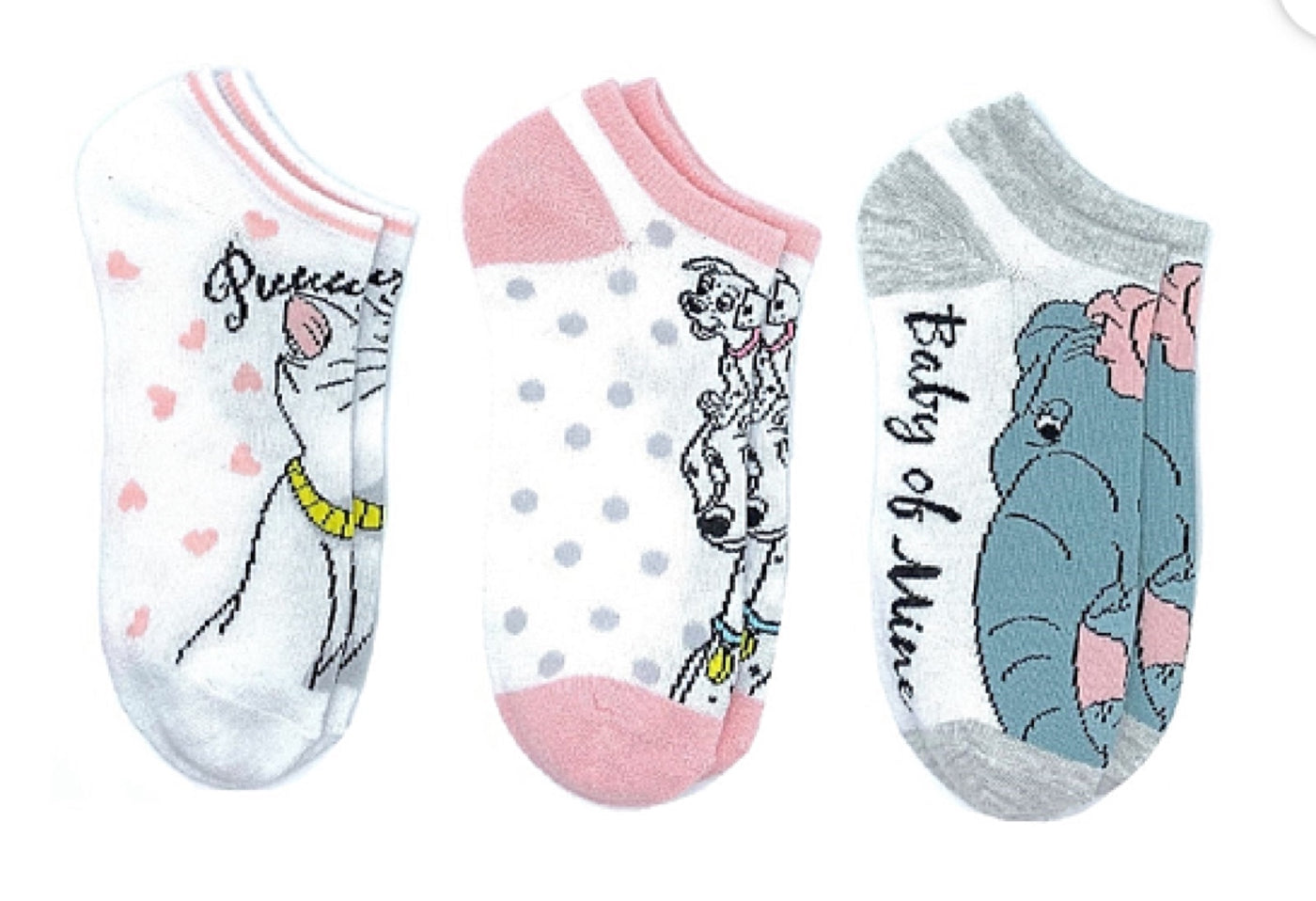 DISNEY THE ARISTOCATS Ladies 3 Pair Of MOTHER'S DAY No Show Socks