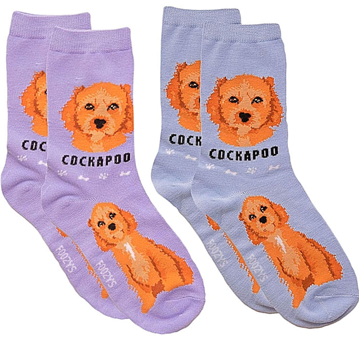 FOOZYS BRAND Ladies 2 Pair Of COCKAPOO Dog Socks