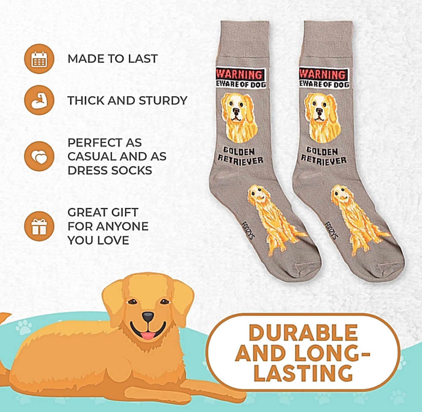 golden retriever dress socks WHD Golden Retriever Socks for Women and Men