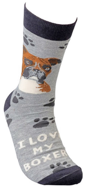 PRIMITIVES BY KATHY Unisex ‘I LOVE MY BOXER’ DOG - Novelty Socks for Less