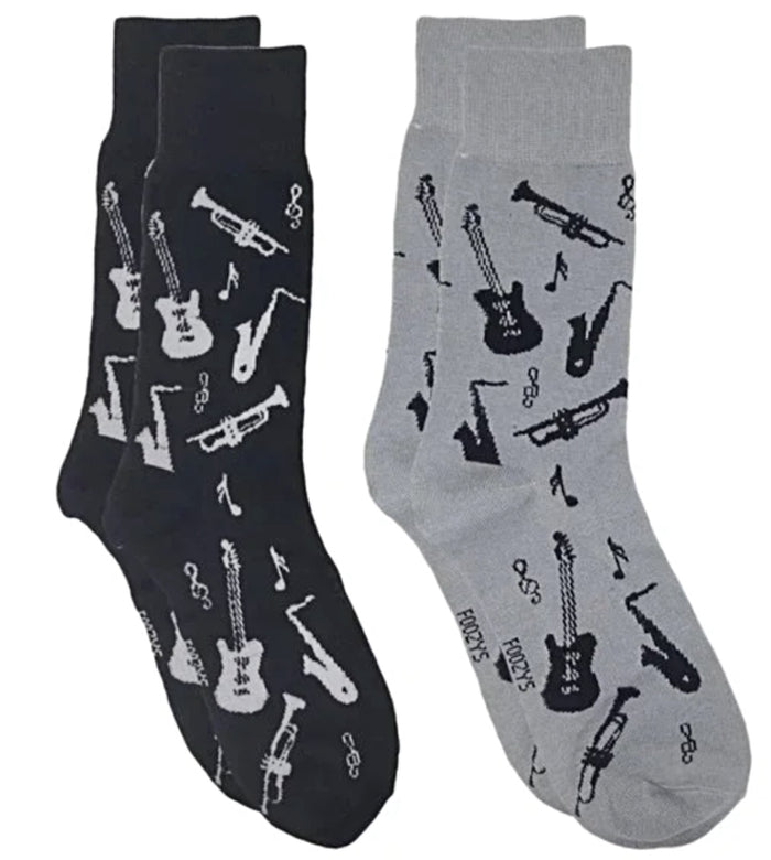 FOOZYS BRAND Men's MUSICAL INSTRUMENTS 2 Pair Of Socks