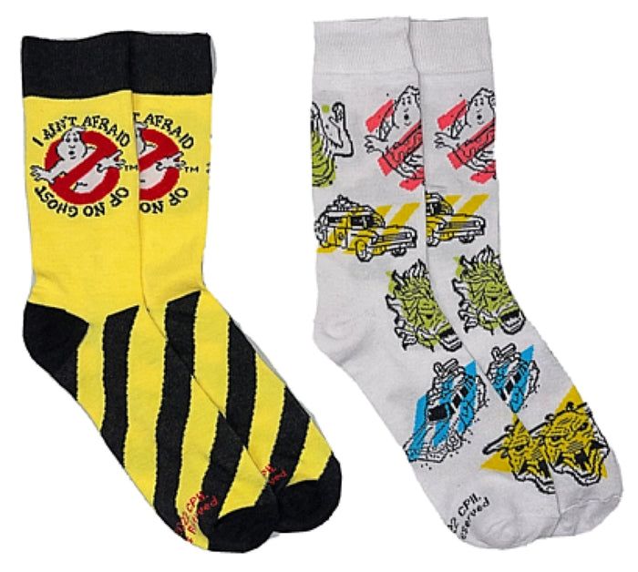 GHOSTBUSTERS Movie Unisex 2 Pair Of Socks 'I AIN'T AFRAID OF NO GHOST' ODD SOX Brand
