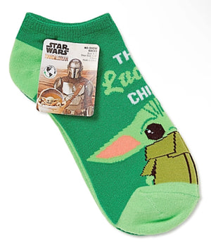 STAR WARS BABY YODA Ladies 2 Pair Of ST. PATRICKS DAY No Show Socks ‘THE LUCKY CHILD’ - Novelty Socks for Less