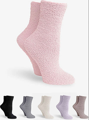 COZY PLUSH Ladies Crew Socks (CHOOSE COLOR) - Novelty Socks for Less