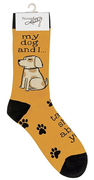 PRIMITIVES BY KATHY Unisex Socks ‘MY DOG & I TALK SHIT ABOUT YOU’ - Novelty Socks for Less