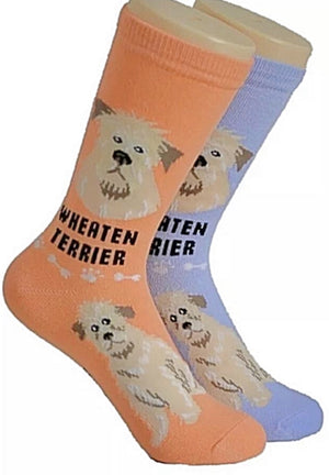 FOOZYS Ladies 2 Pair WHEATEN TERRIER Socks - Novelty Socks for Less