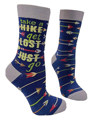 FABDAZ Brand Ladies TAKE A HIKE, GET LOST, JUST GO Socks - Novelty Socks for Less