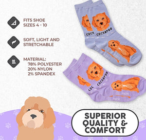 FOOZYS BRAND Ladies 2 Pair COCKAPOO Dog Socks - Novelty Socks for Less