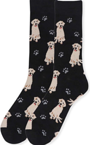 PARQUET BRAND MEN’S GOLDEN RETRIEVER DOG SOCKS (CHOOSE COLOR) - Novelty Socks for Less