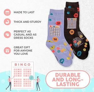 FOOZYS Ladies 2 Pair BINGO BOARD GAME Socks - Novelty Socks for Less