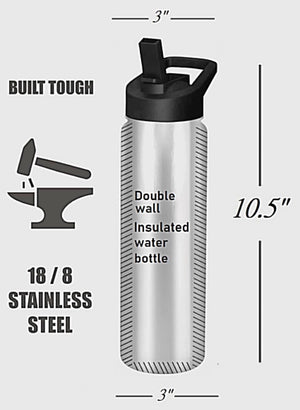 BLACK LABRADOODLE Dog Stainless Steel 24 Oz. Water Bottle SERENGETI Brand By E&S Pets - Novelty Socks for Less