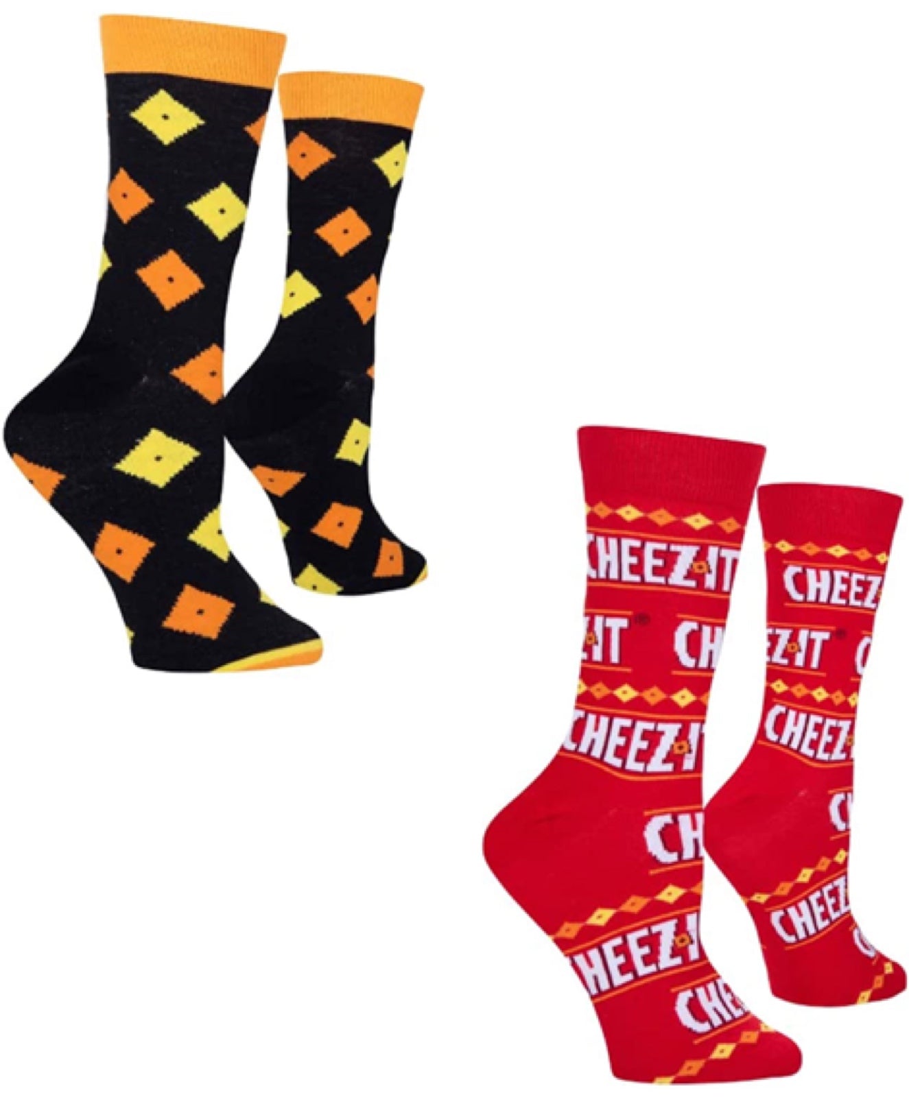 CHEEZ IT CRACKERS Unisex 2 Pair Of Socks Novelty Socks And Slippers