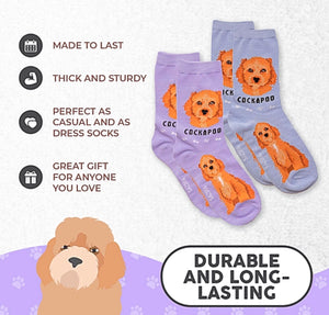 FOOZYS BRAND Ladies 2 Pair COCKAPOO Dog Socks - Novelty Socks for Less