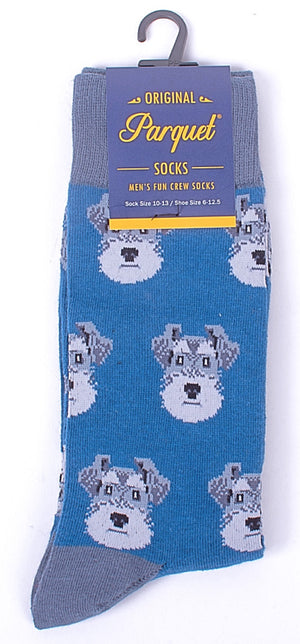 PARQUET Brand Men’s SCHNAUZER DOG Socks - Novelty Socks for Less