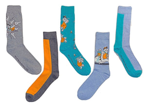 THE FLINTSTONES Men’s 5 Pair Of FRED & BARNEY Socks GOLF & BOWLING - Novelty Socks for Less