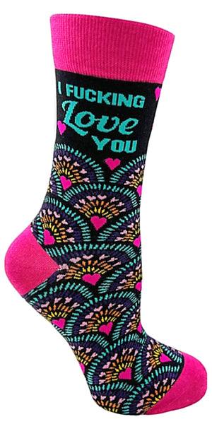 FABDAZ Brand Ladies ‘I FUCKING LOVE YOU’ Socks - Novelty Socks for Less