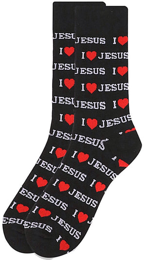 PARQUET Brand Men’s I LOVE JESUS Socks - Novelty Socks for Less